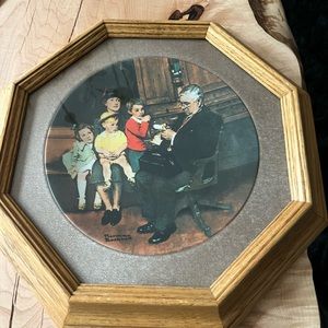 Framed Norman Rockwell Plate “The Family Doctor”